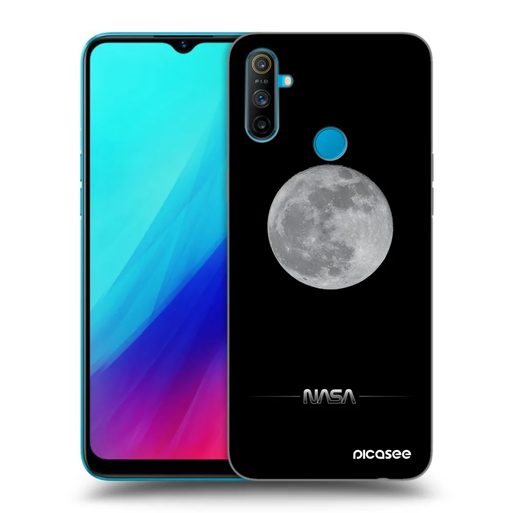 Picasee Μαύρη θήκη σιλικόνης για Realme C3 - Moon Minimal