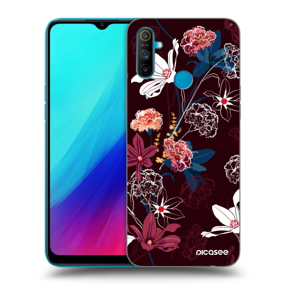 Picasee Μαύρη θήκη σιλικόνης για Realme C3 - Dark Meadow