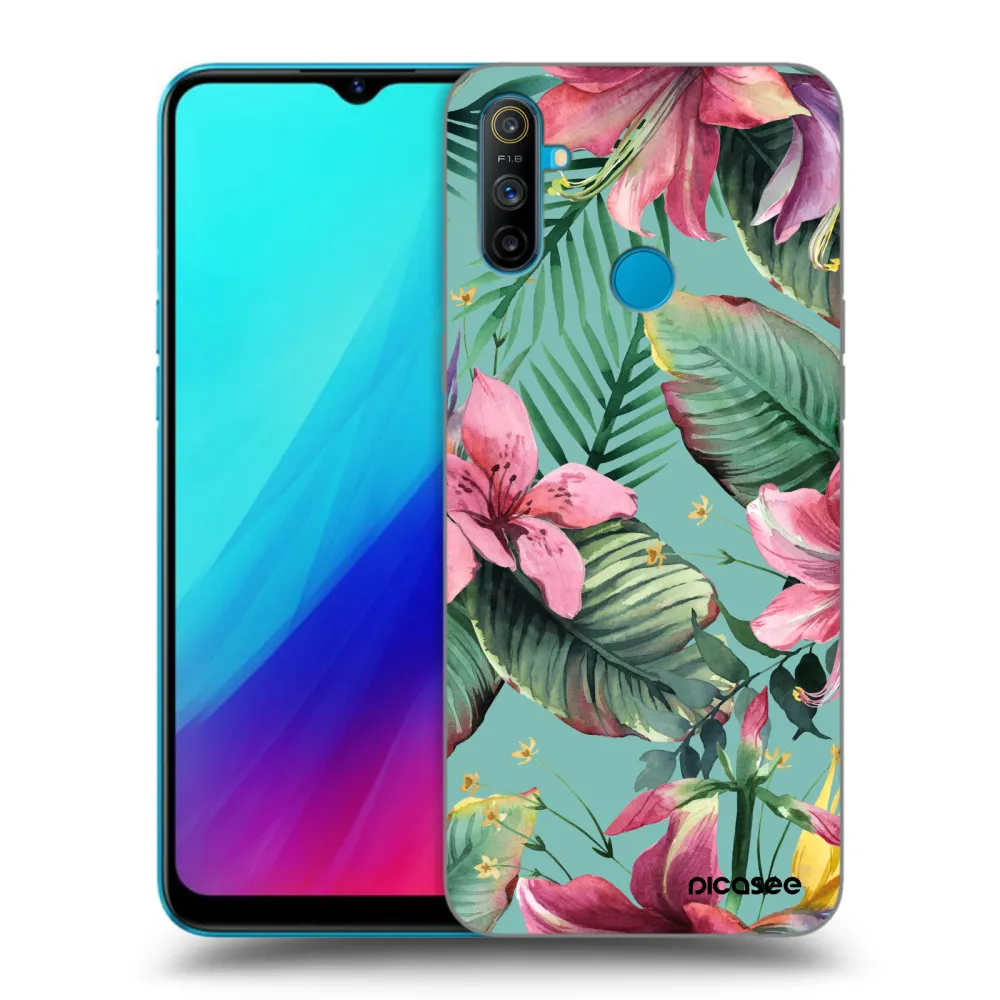 Picasee Μαύρη θήκη σιλικόνης για Realme C3 - Hawaii