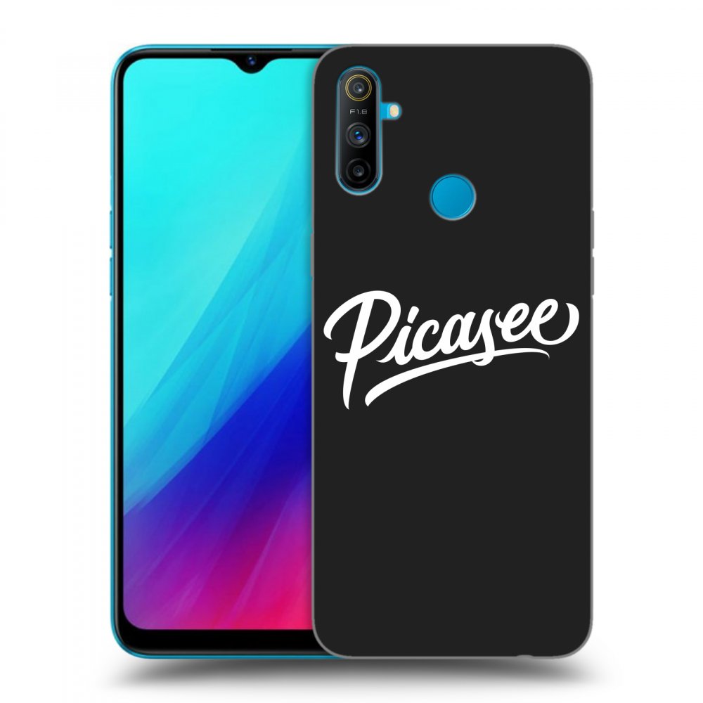 Picasee Μαύρη θήκη σιλικόνης για Realme C3 - Picasee - old logo - white