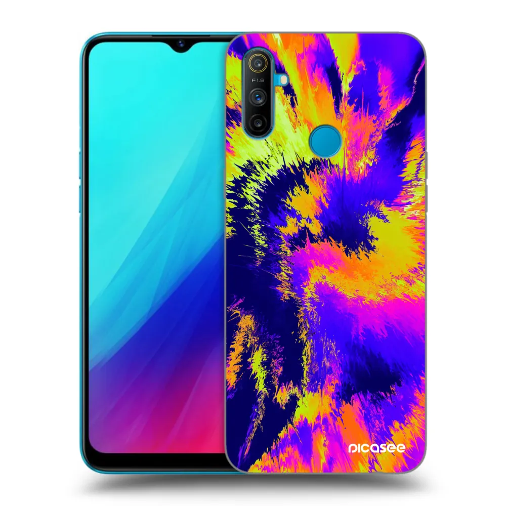 Picasee Μαύρη θήκη σιλικόνης για Realme C3 - Burn