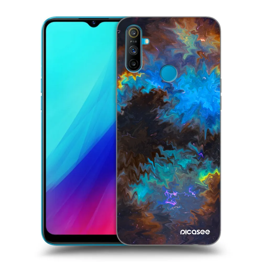 Picasee Μαύρη θήκη σιλικόνης για Realme C3 - Space