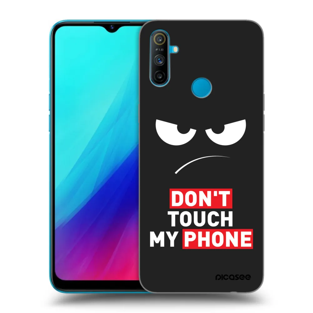 Picasee Μαύρη θήκη σιλικόνης για Realme C3 - Angry Eyes - Transparent