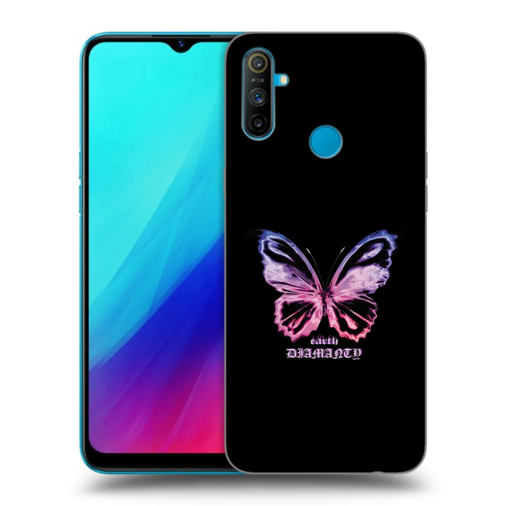 Picasee Μαύρη θήκη σιλικόνης για Realme C3 - Diamanty Purple