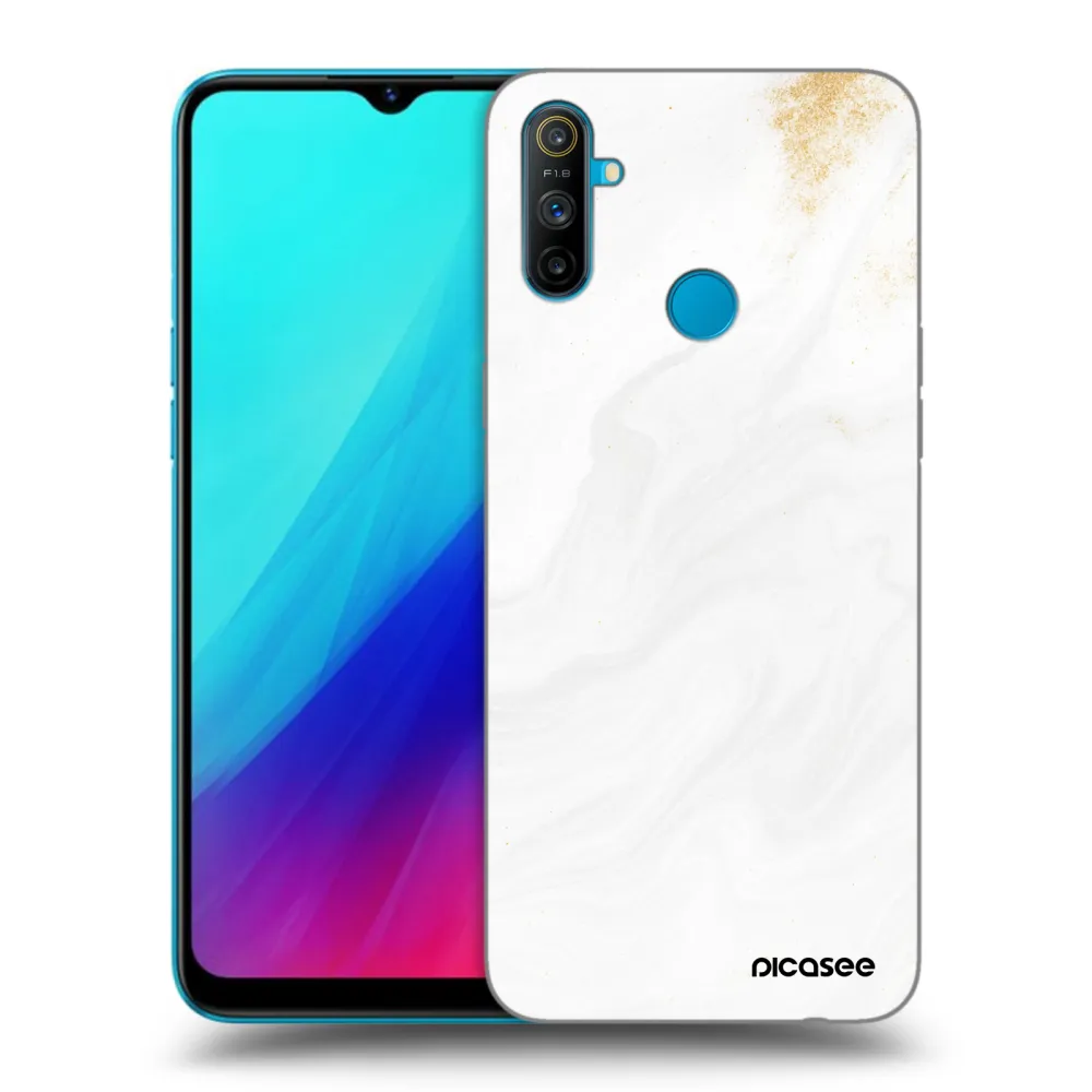 Picasee Μαύρη θήκη σιλικόνης για Realme C3 - White