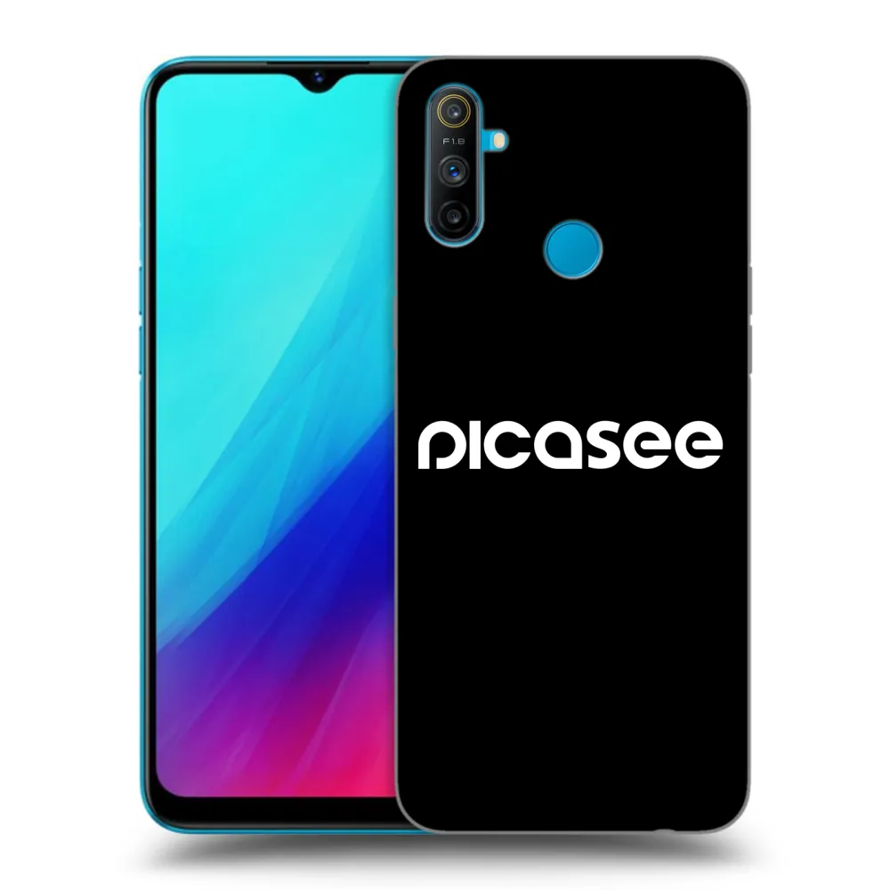 Picasee Μαύρη θήκη σιλικόνης για Realme C3 - Picasee - new logo - white