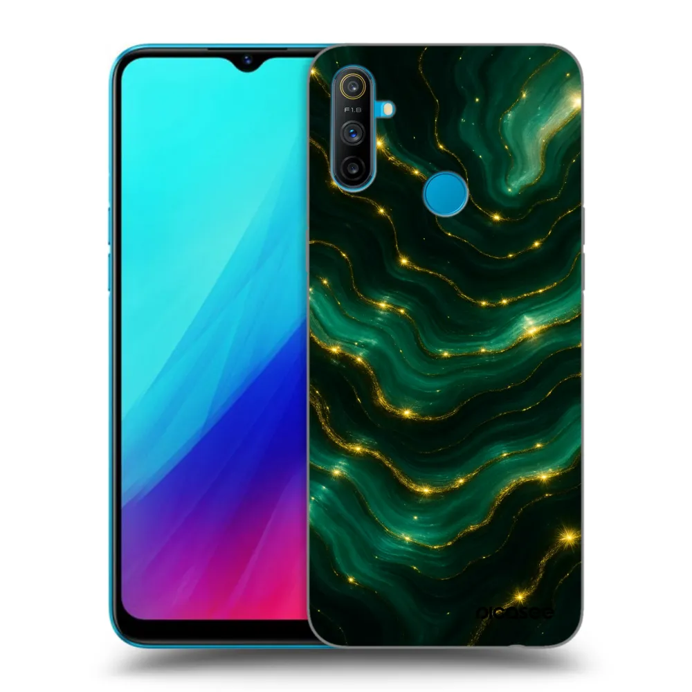Picasee Μαύρη θήκη σιλικόνης για Realme C3 - Emerald