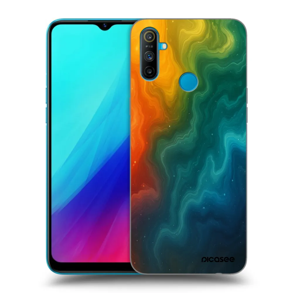 Picasee Μαύρη θήκη σιλικόνης για Realme C3 - Solar