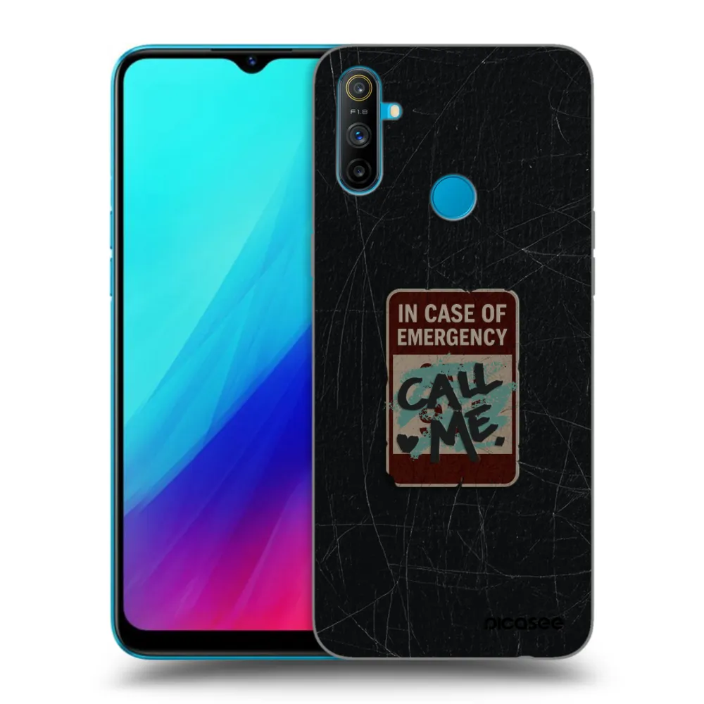 Picasee Μαύρη θήκη σιλικόνης για Realme C3 - EMERGENCY