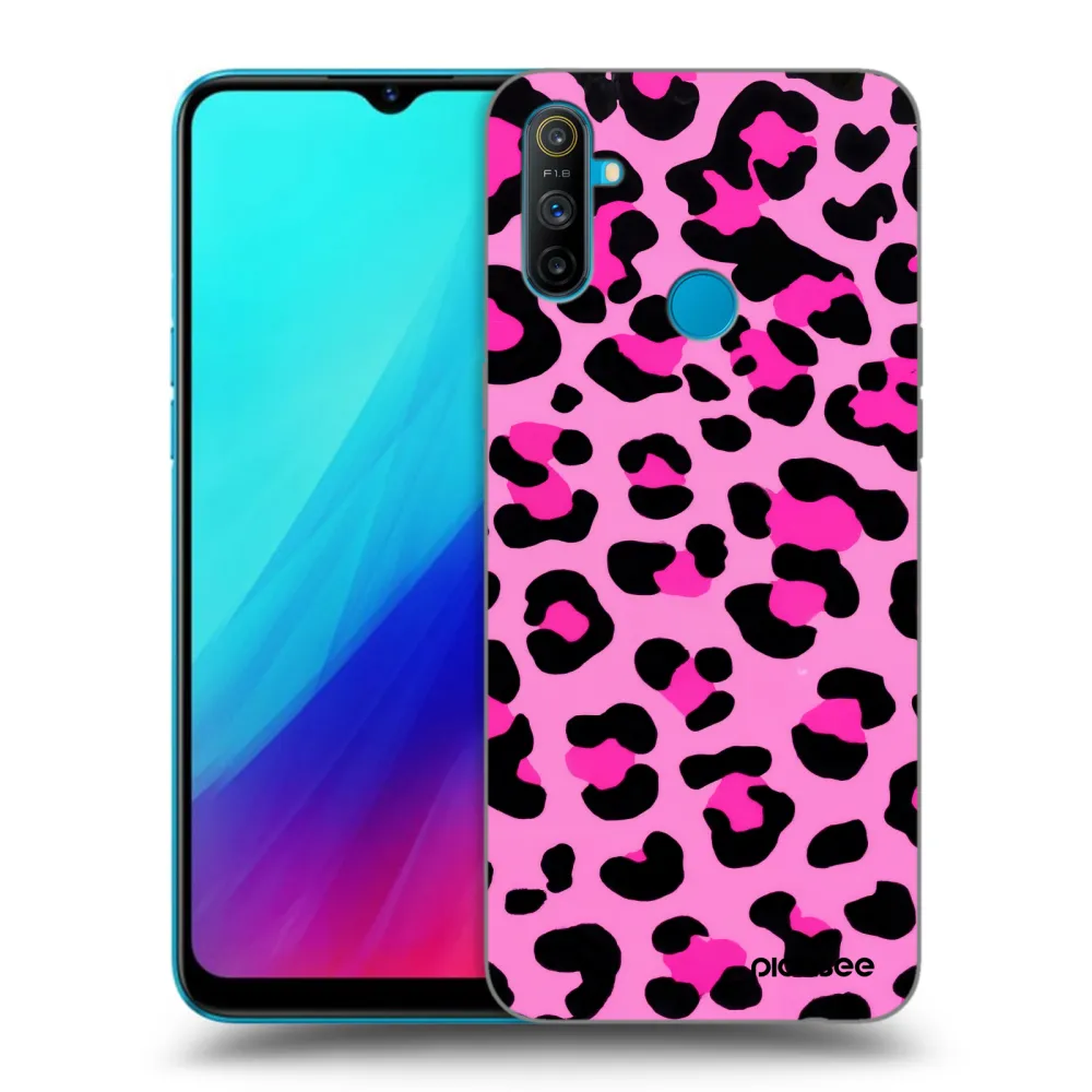 Picasee Μαύρη θήκη σιλικόνης για Realme C3 - Pink Tiger