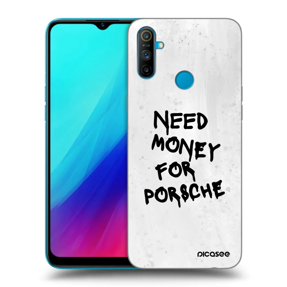 Picasee Μαύρη θήκη σιλικόνης για Realme C3 - White Dollar