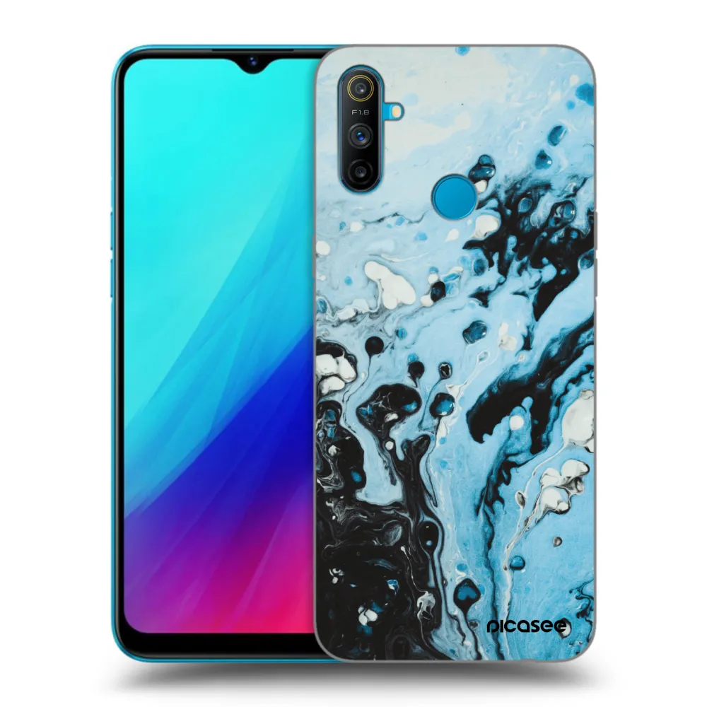 Picasee Μαύρη θήκη σιλικόνης για Realme C3 - Organic blue