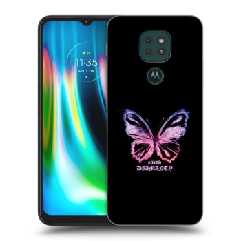 Picasee Μαύρη θήκη σιλικόνης για Motorola Moto G9 Play - Diamanty Purple