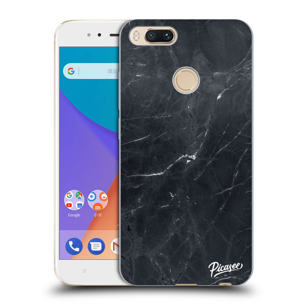 Picasee διαφανής θήκη σιλικόνης Xiaomi Mi A1 Global - Black marble