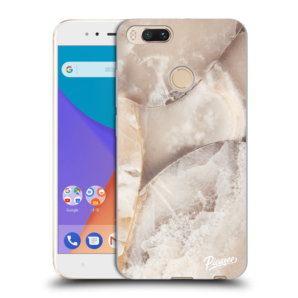 Picasee διαφανής θήκη σιλικόνης Xiaomi Mi A1 Global - Cream marble