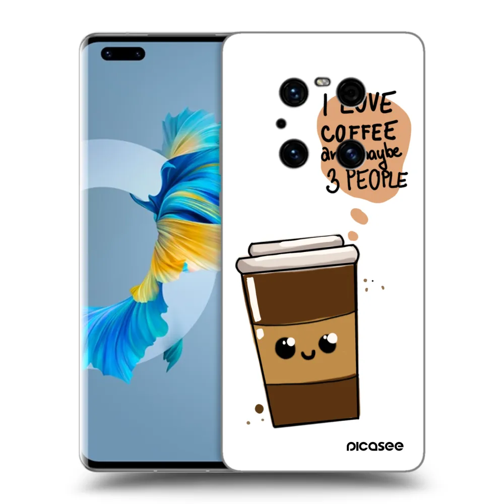 Picasee Μαύρη θήκη σιλικόνης για Huawei Mate 40 Pro - Cute coffee