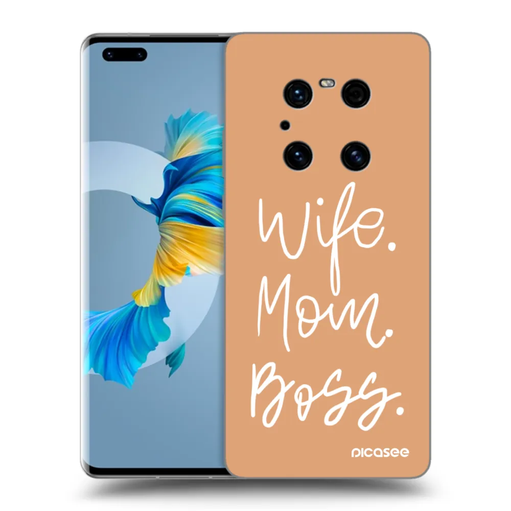 Picasee Μαύρη θήκη σιλικόνης για Huawei Mate 40 Pro - Boss Mama