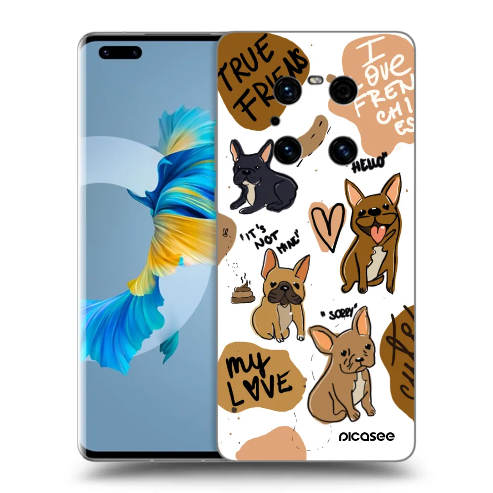 Picasee Μαύρη θήκη σιλικόνης για Huawei Mate 40 Pro - Frenchies