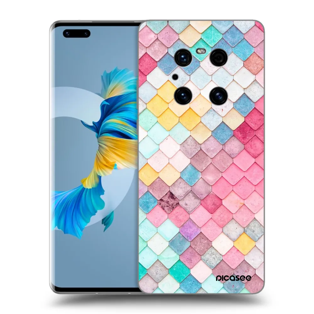 Picasee Μαύρη θήκη σιλικόνης για Huawei Mate 40 Pro - Colorful roof