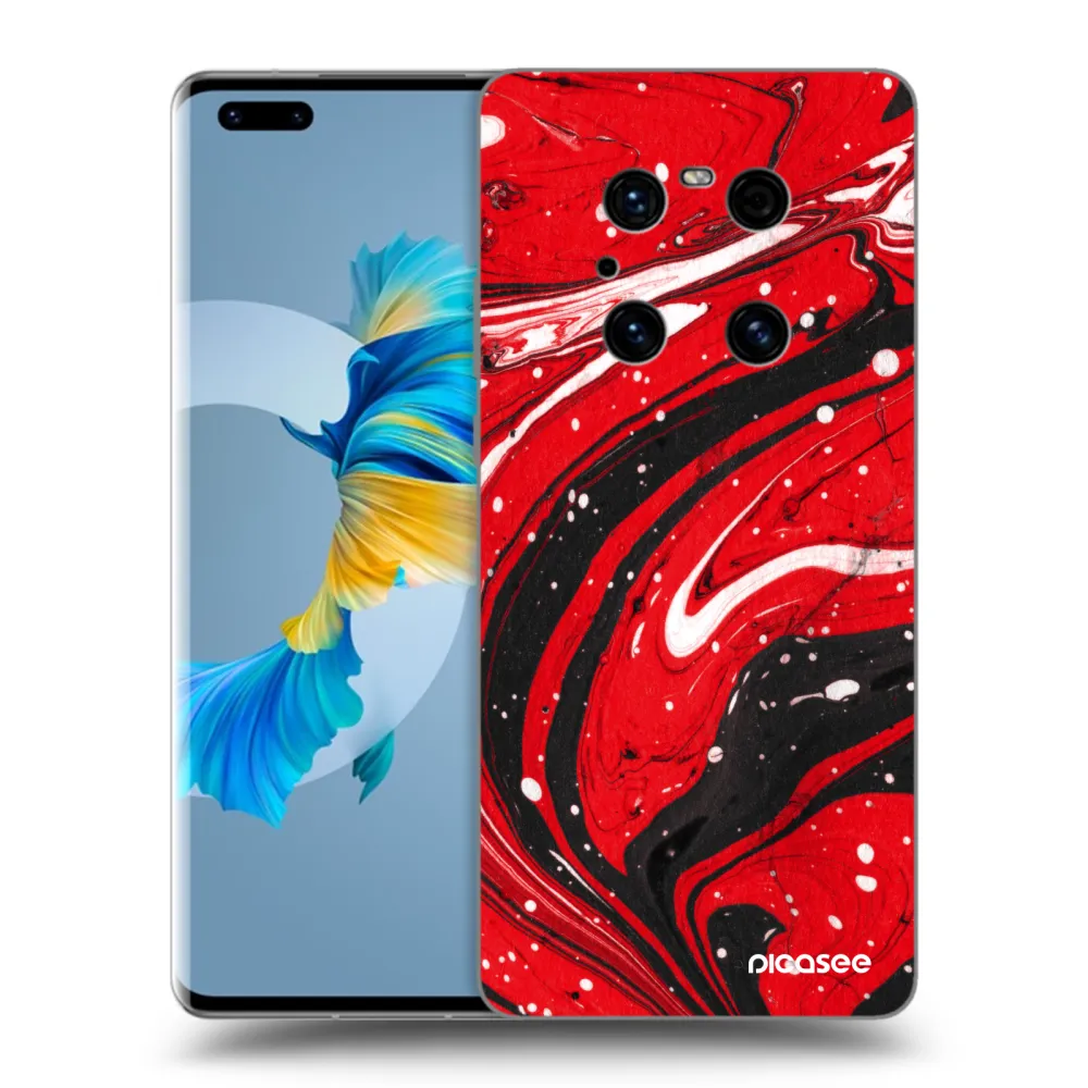 Picasee Μαύρη θήκη σιλικόνης για Huawei Mate 40 Pro - Red black