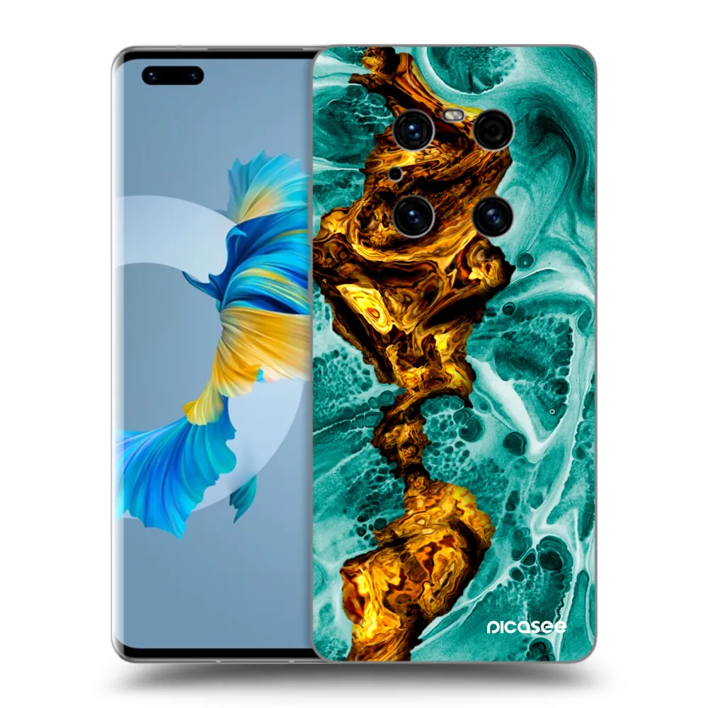 Picasee Μαύρη θήκη σιλικόνης για Huawei Mate 40 Pro - Goldsky