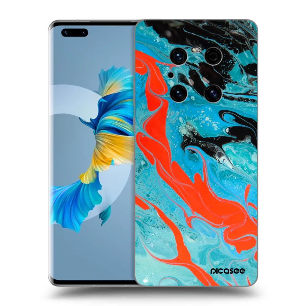 Picasee Μαύρη θήκη σιλικόνης για Huawei Mate 40 Pro - Blue Magma