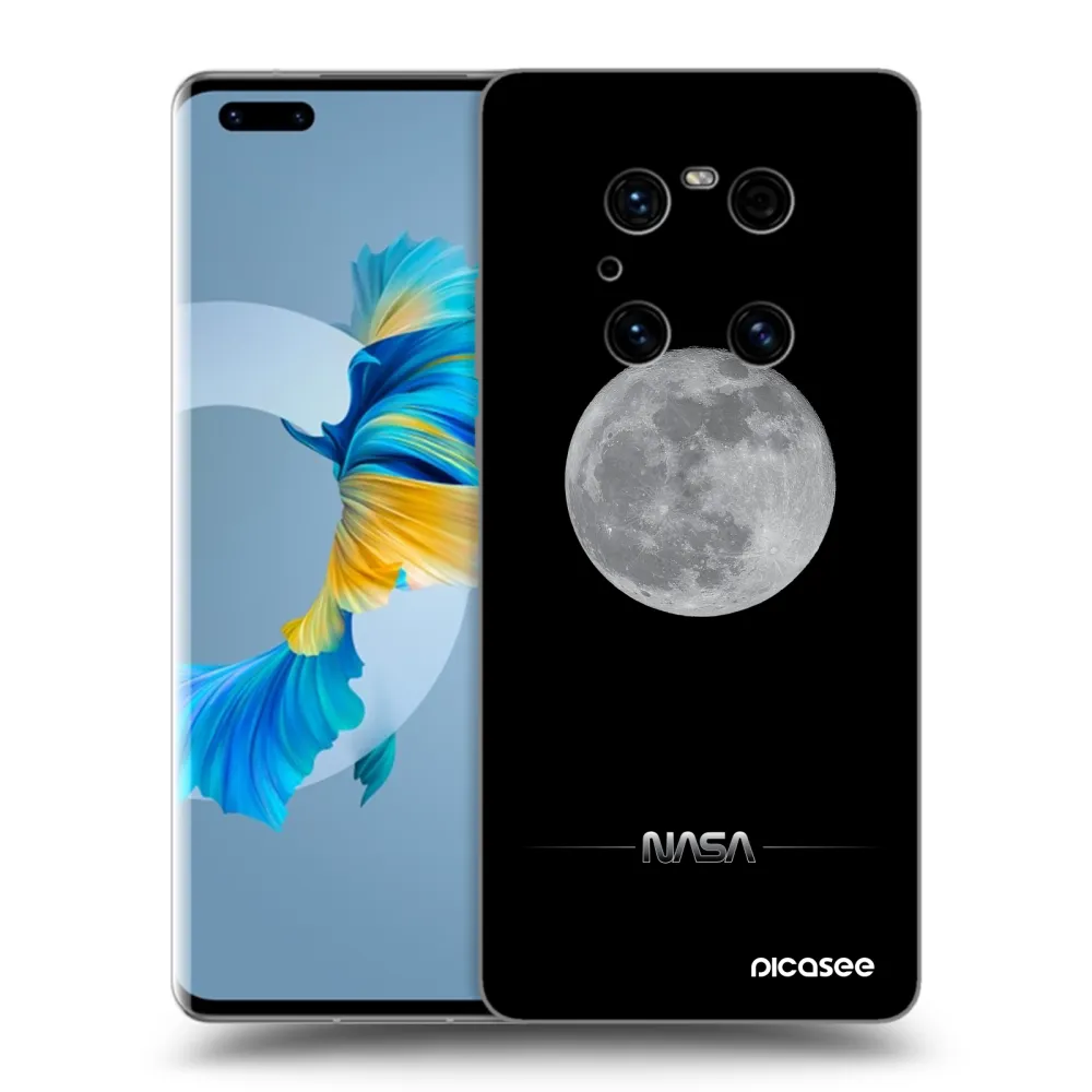 Picasee Μαύρη θήκη σιλικόνης για Huawei Mate 40 Pro - Moon Minimal