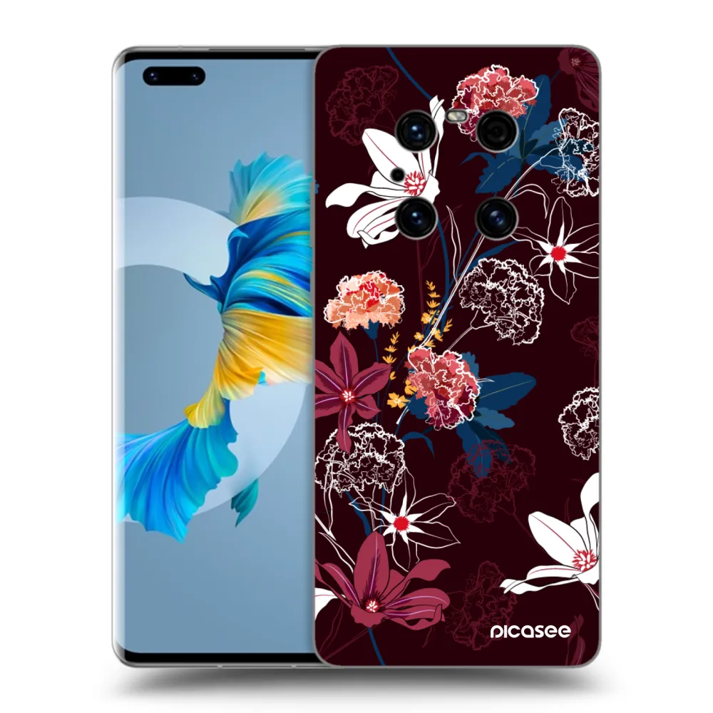Picasee Μαύρη θήκη σιλικόνης για Huawei Mate 40 Pro - Dark Meadow