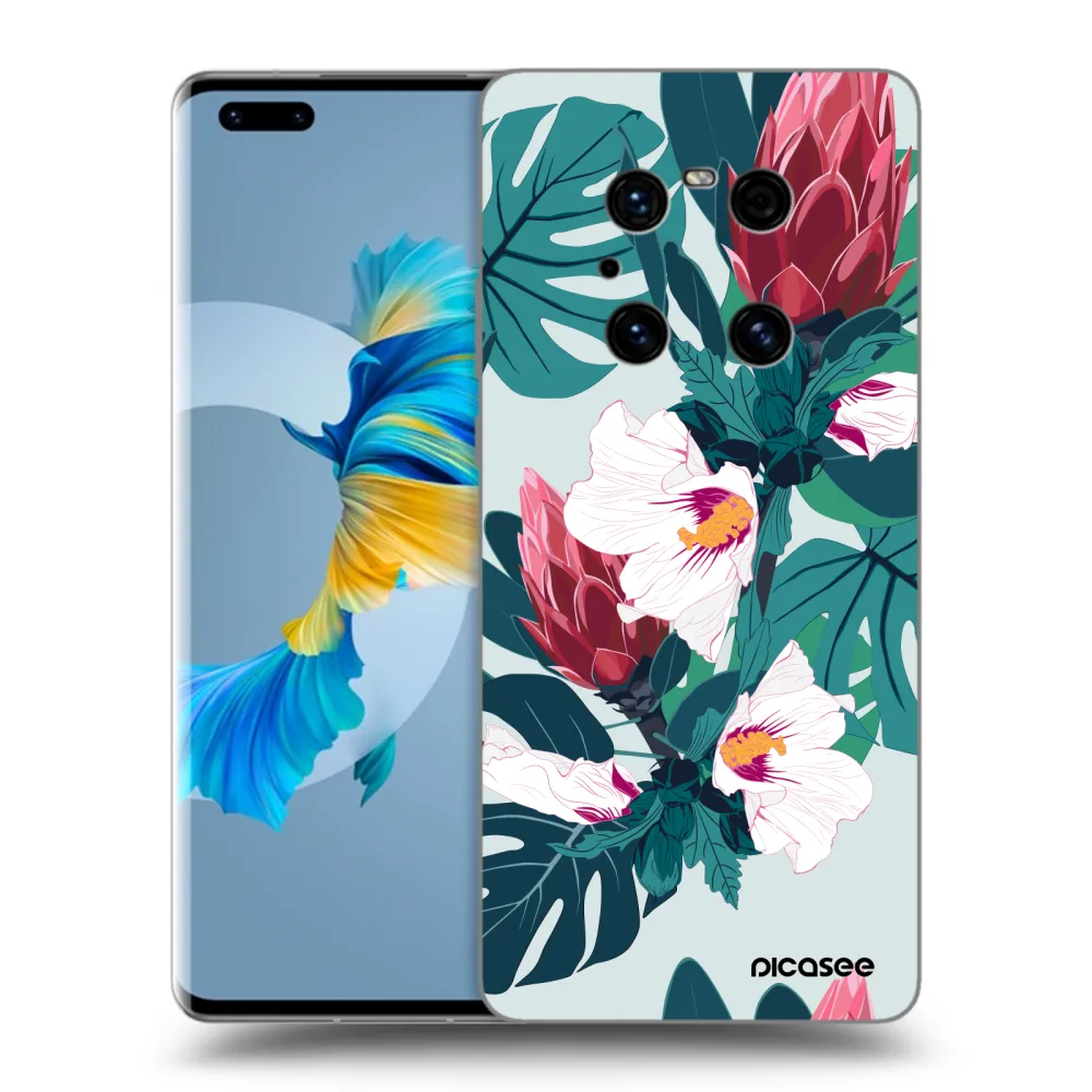 Picasee Μαύρη θήκη σιλικόνης για Huawei Mate 40 Pro - Rhododendron