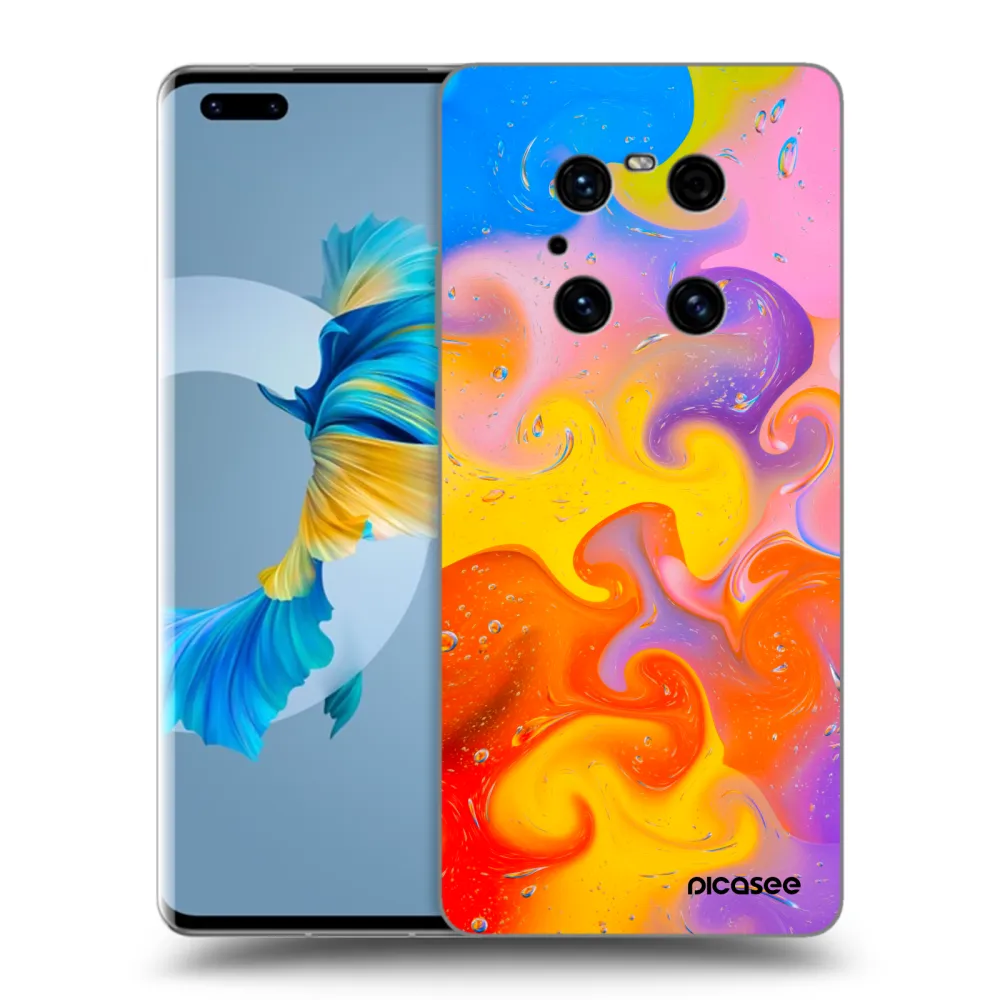 Picasee Μαύρη θήκη σιλικόνης για Huawei Mate 40 Pro - Bubbles