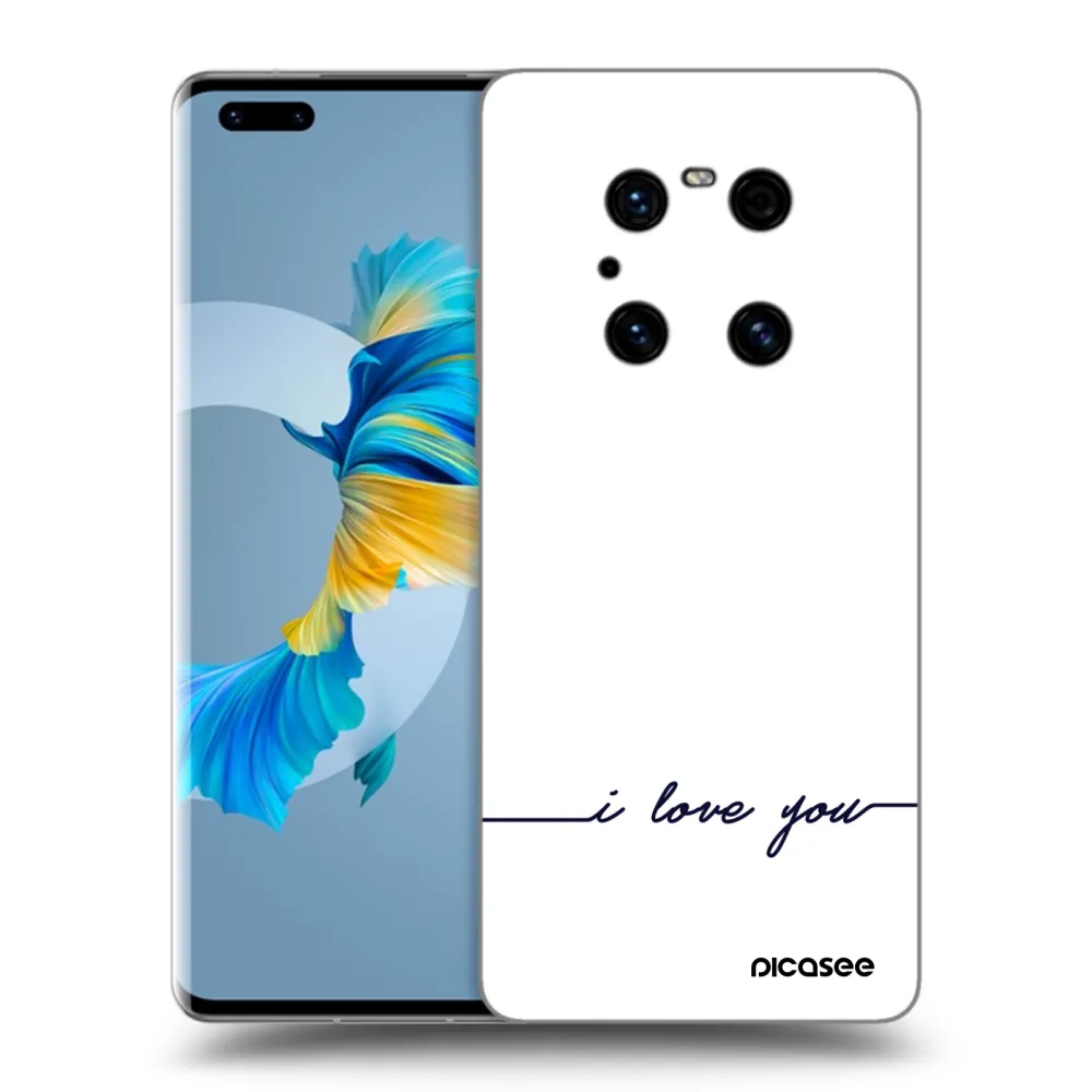 Picasee Μαύρη θήκη σιλικόνης για Huawei Mate 40 Pro - I love you