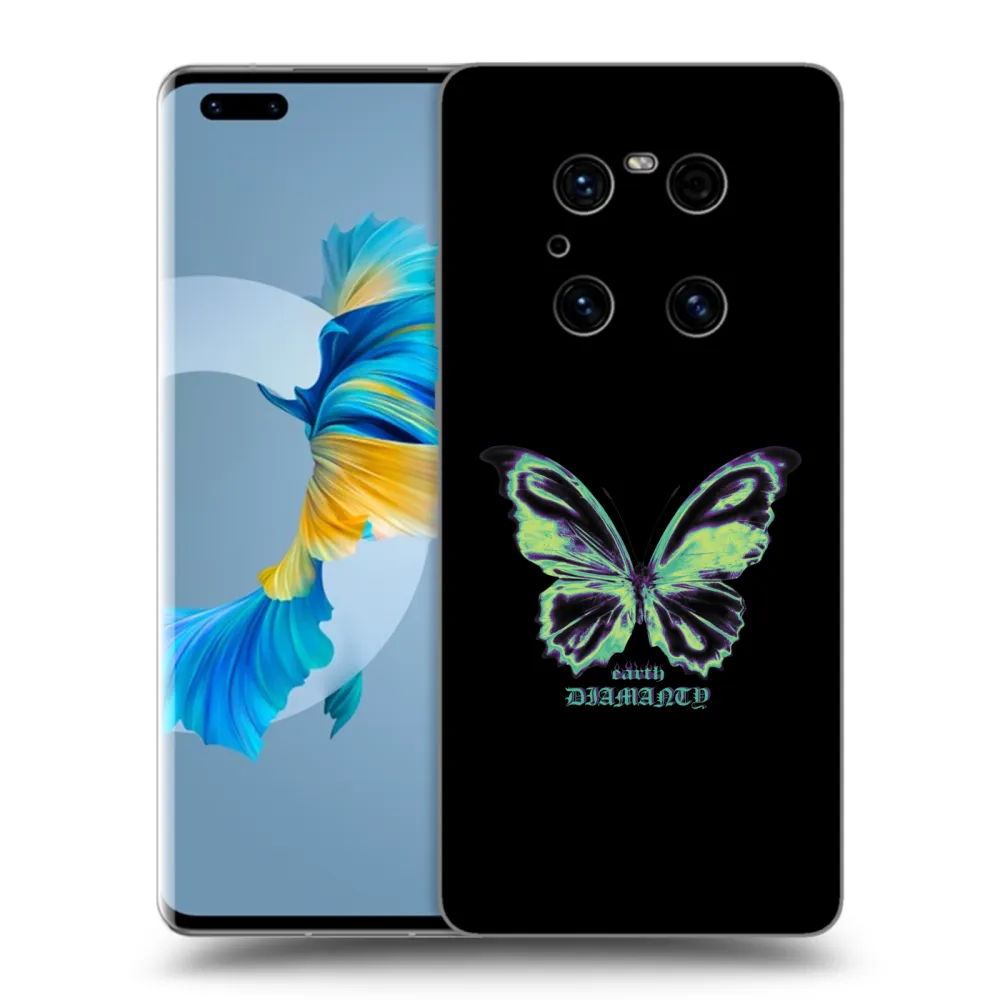 Picasee Μαύρη θήκη σιλικόνης για Huawei Mate 40 Pro - Diamanty Blue