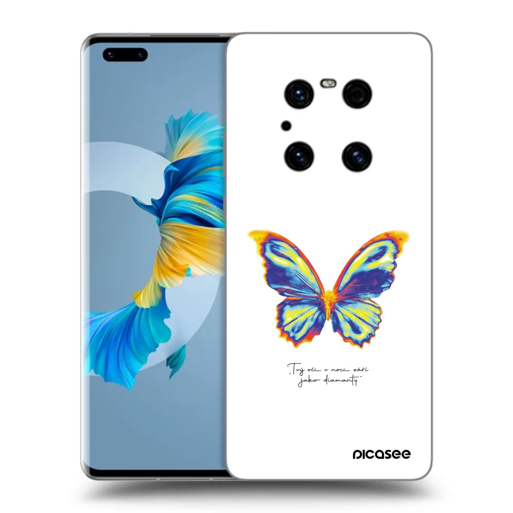 Picasee Μαύρη θήκη σιλικόνης για Huawei Mate 40 Pro - Diamanty White