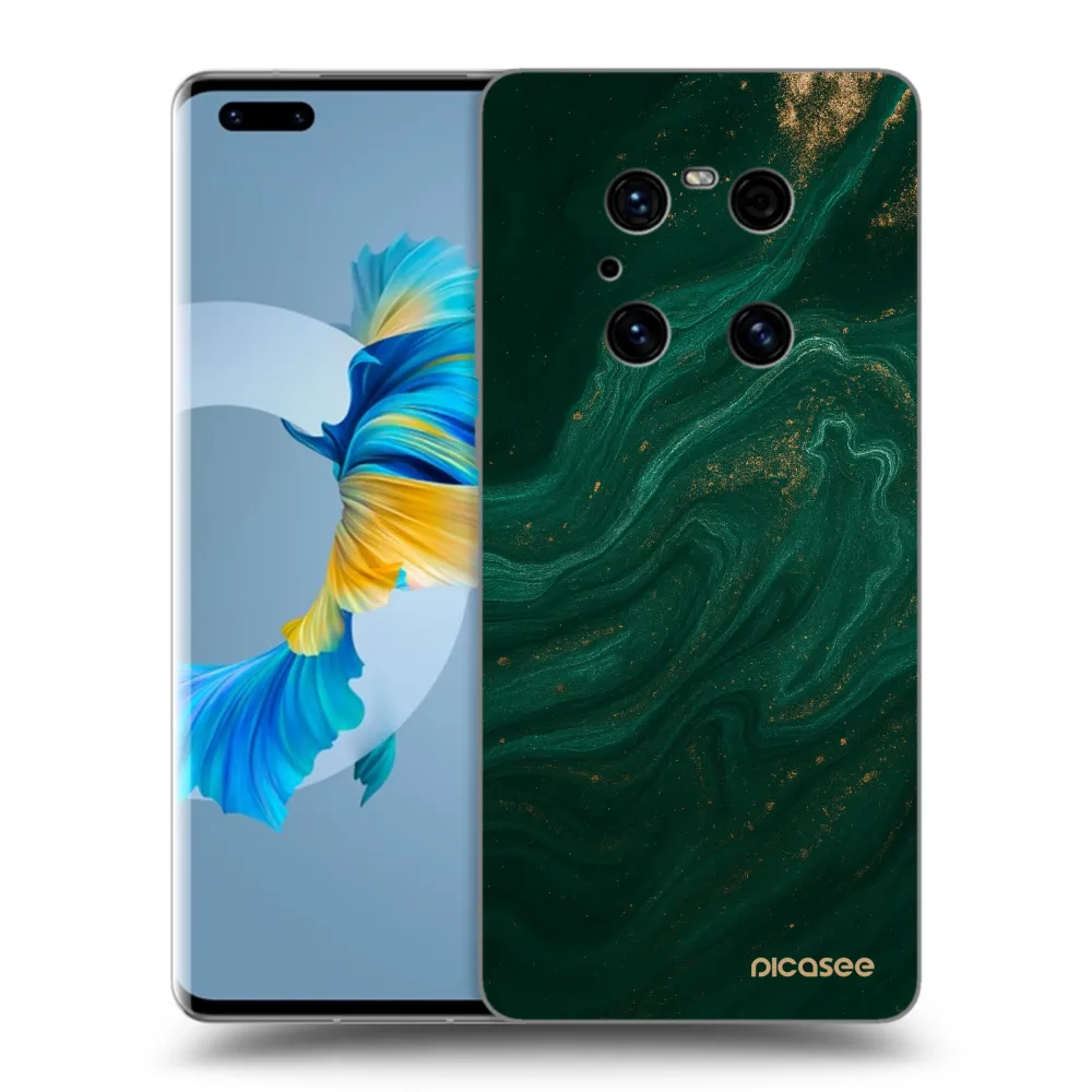 Picasee Μαύρη θήκη σιλικόνης για Huawei Mate 40 Pro - Green