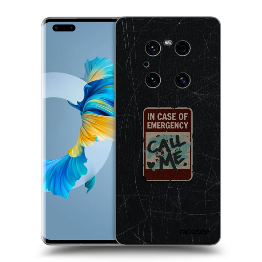 Picasee Μαύρη θήκη σιλικόνης για Huawei Mate 40 Pro - EMERGENCY