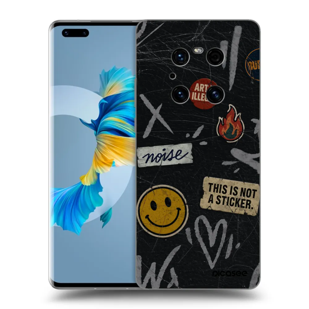 Picasee Μαύρη θήκη σιλικόνης για Huawei Mate 40 Pro - STICKERS x TAGS
