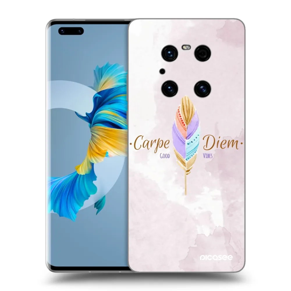 Picasee Μαύρη θήκη σιλικόνης για Huawei Mate 40 Pro - Carpe Diem