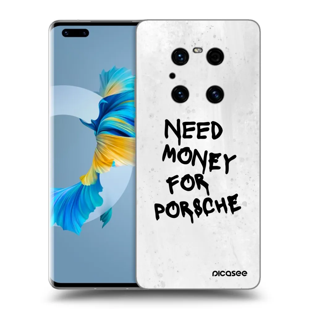 Picasee Μαύρη θήκη σιλικόνης για Huawei Mate 40 Pro - White Dollar