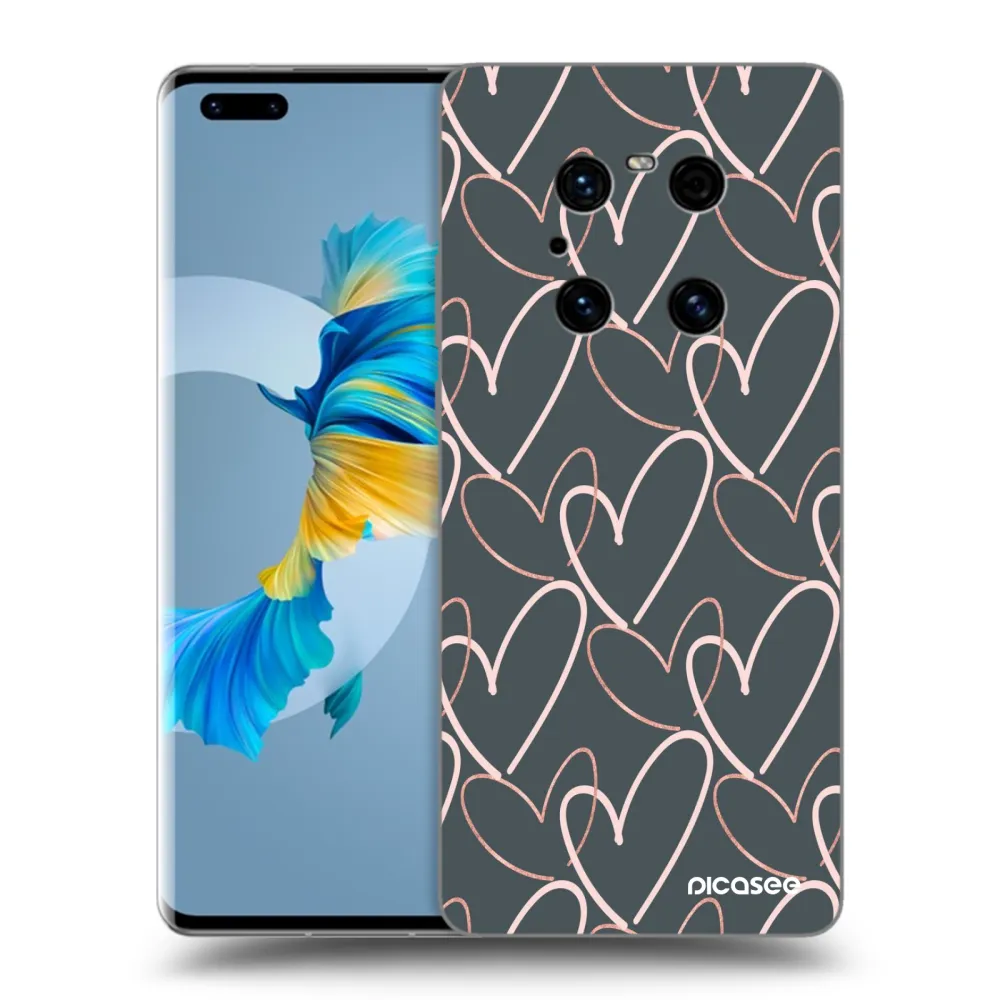 Picasee Μαύρη θήκη σιλικόνης για Huawei Mate 40 Pro - Lots of love