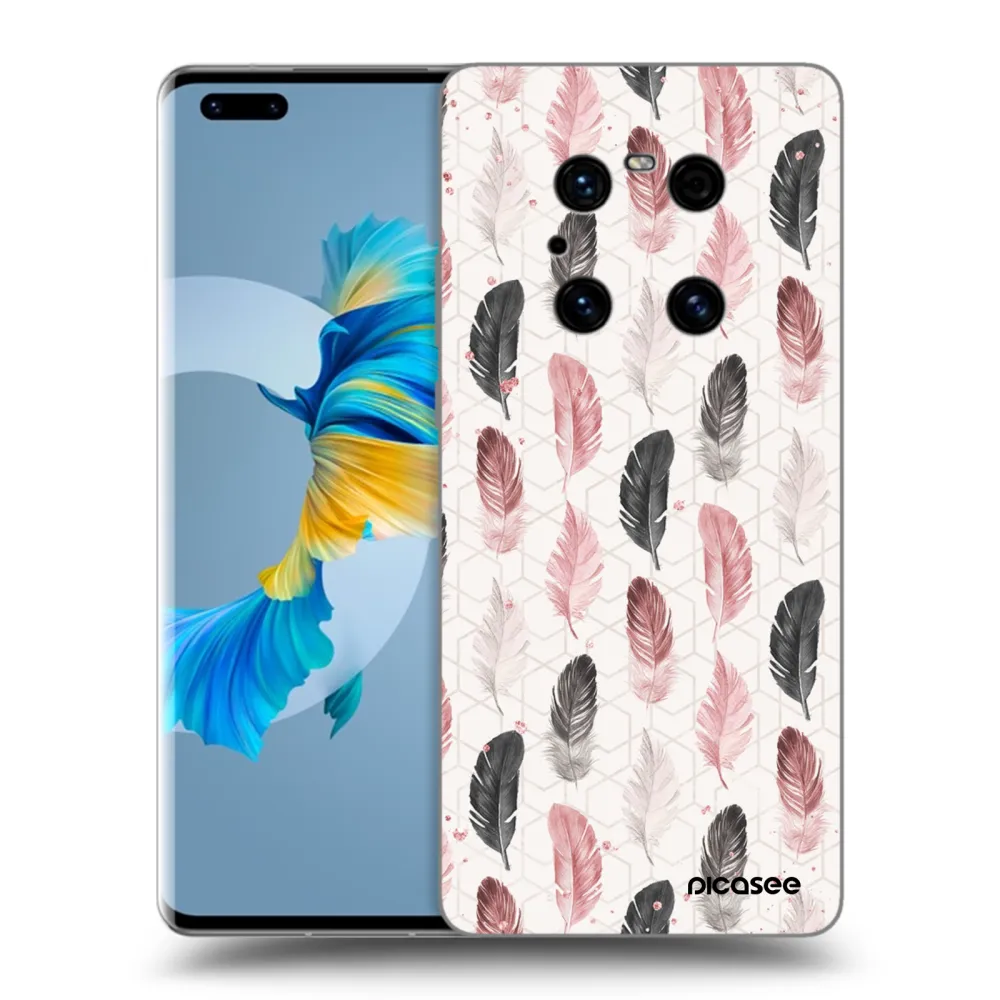 Picasee Μαύρη θήκη σιλικόνης για Huawei Mate 40 Pro - Feather 2