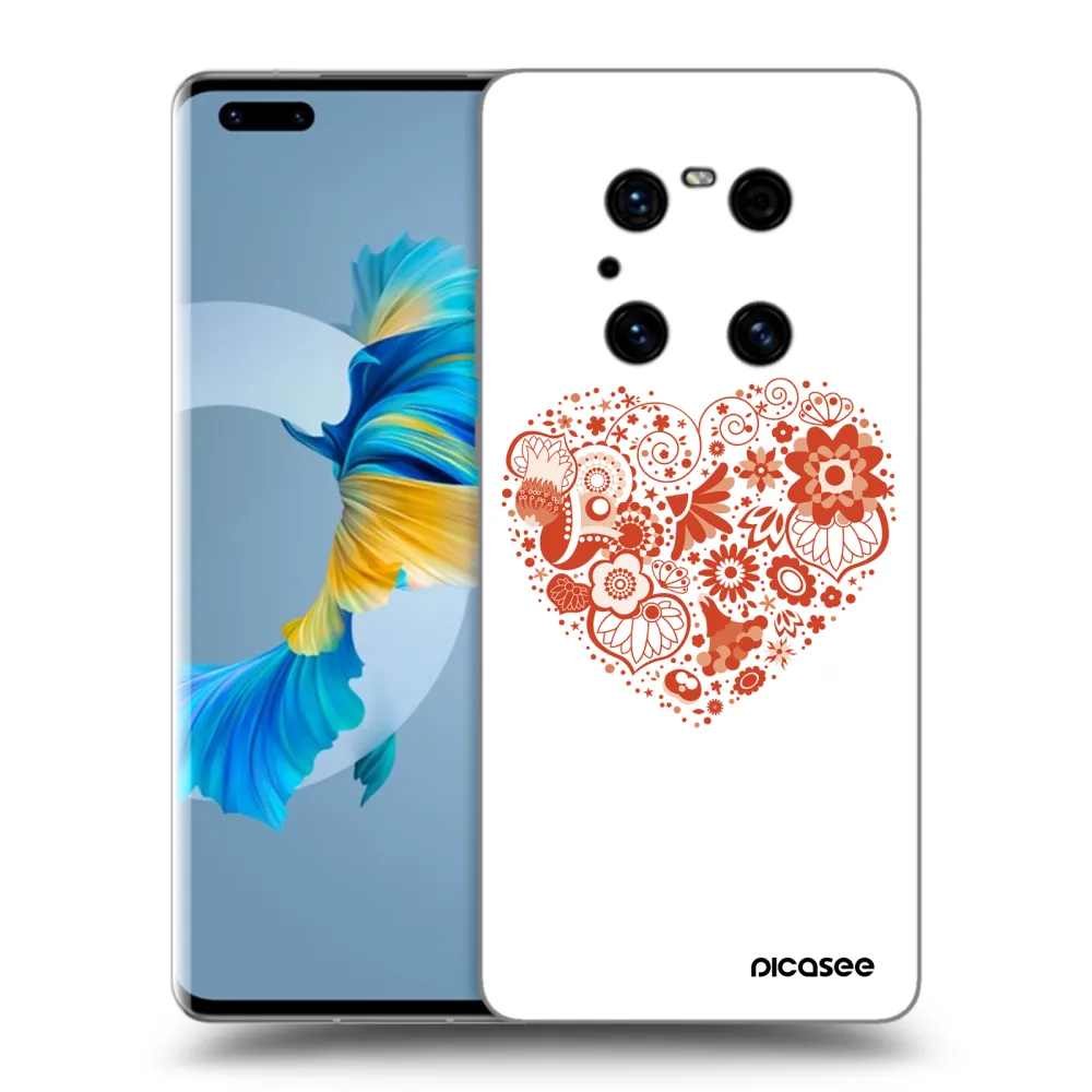 Picasee Μαύρη θήκη σιλικόνης για Huawei Mate 40 Pro - Big heart