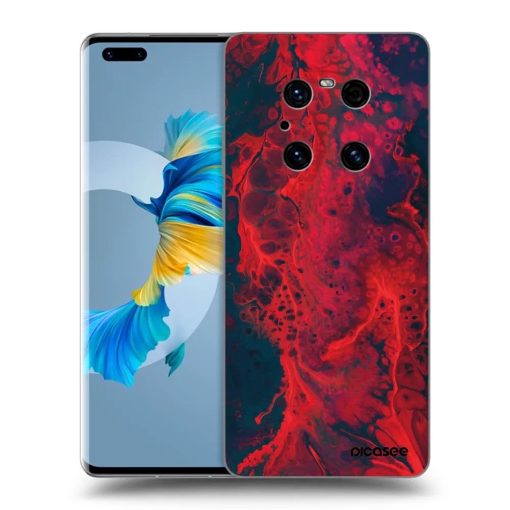 Picasee Μαύρη θήκη σιλικόνης για Huawei Mate 40 Pro - Organic red