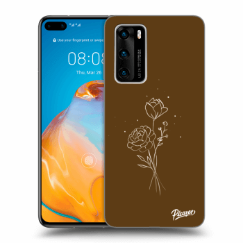 Θήκη για Huawei P40 - Brown flowers