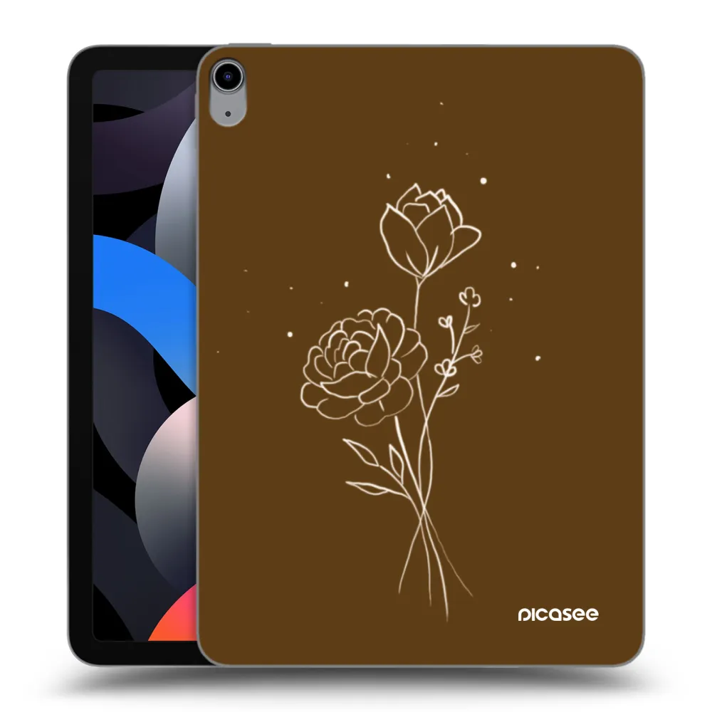 Picasee διαφανής θήκη σιλικόνης Apple iPad Air 4 10.9" 2020 - Brown flowers