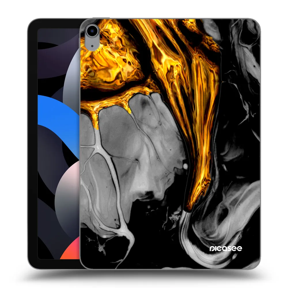 Picasee διαφανής θήκη σιλικόνης Apple iPad Air 4 10.9" 2020 - Black Gold