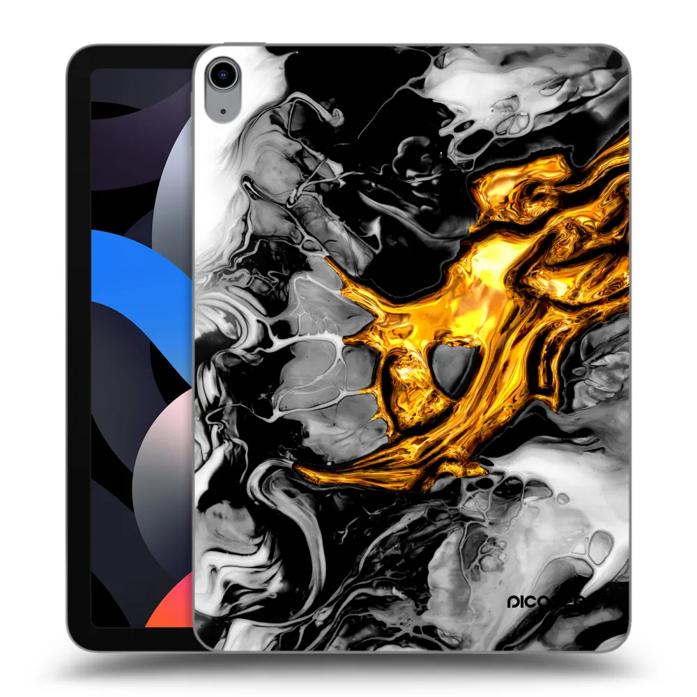 Picasee διαφανής θήκη σιλικόνης Apple iPad Air 4 10.9" 2020 - Black Gold 2