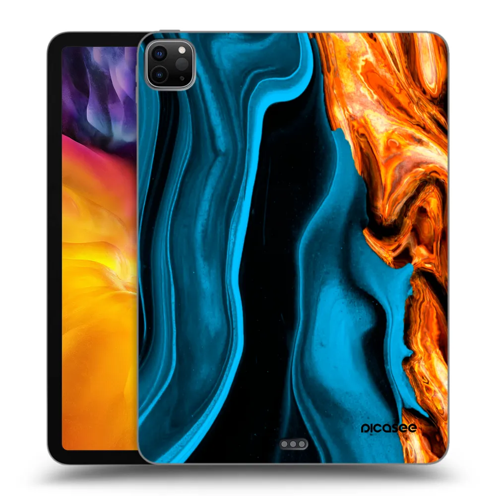 Picasee Μαύρη θήκη σιλικόνης για Apple iPad Pro 11" 2020 (2.gen) - Gold blue