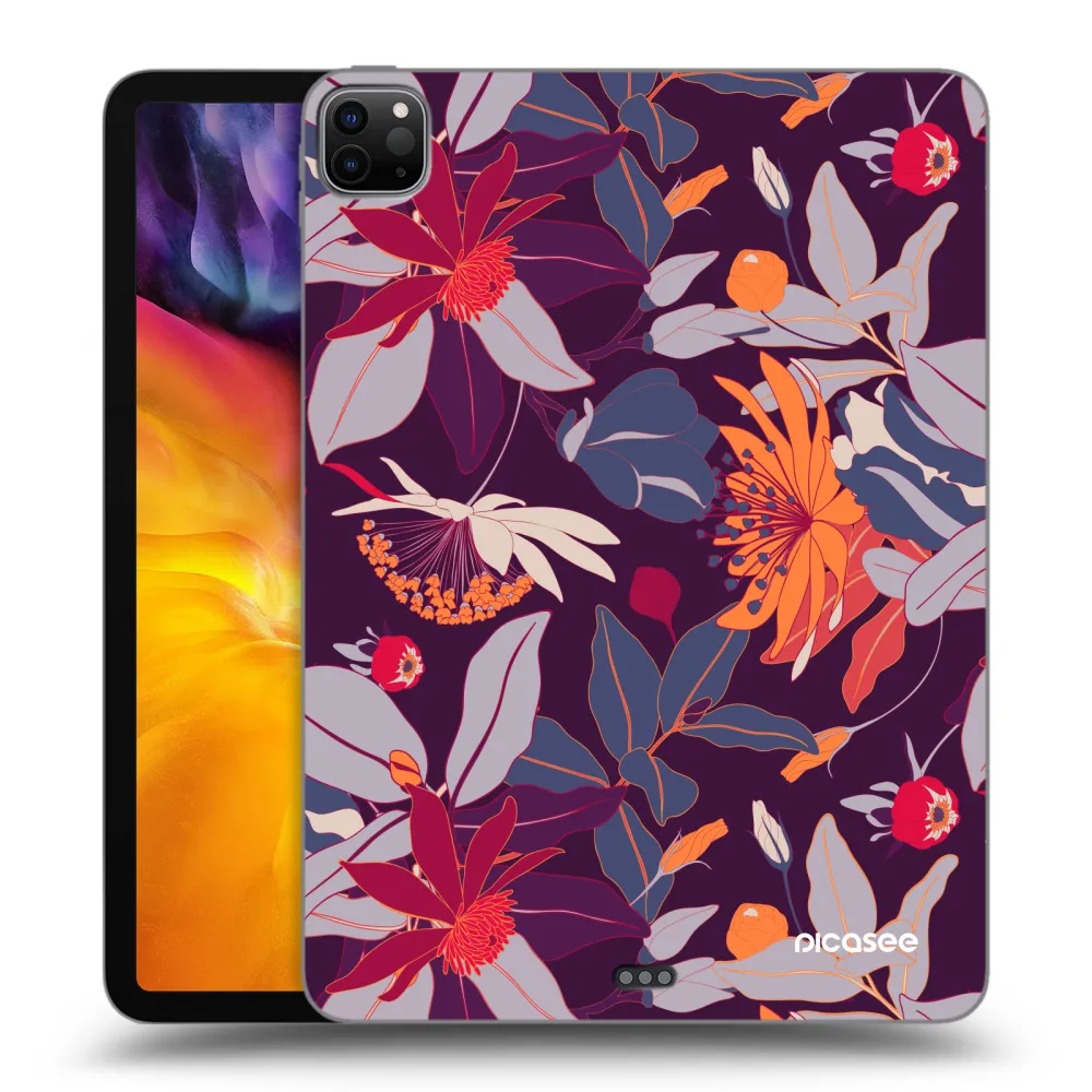 Picasee Μαύρη θήκη σιλικόνης για Apple iPad Pro 11" 2020 (2.gen) - Purple Leaf
