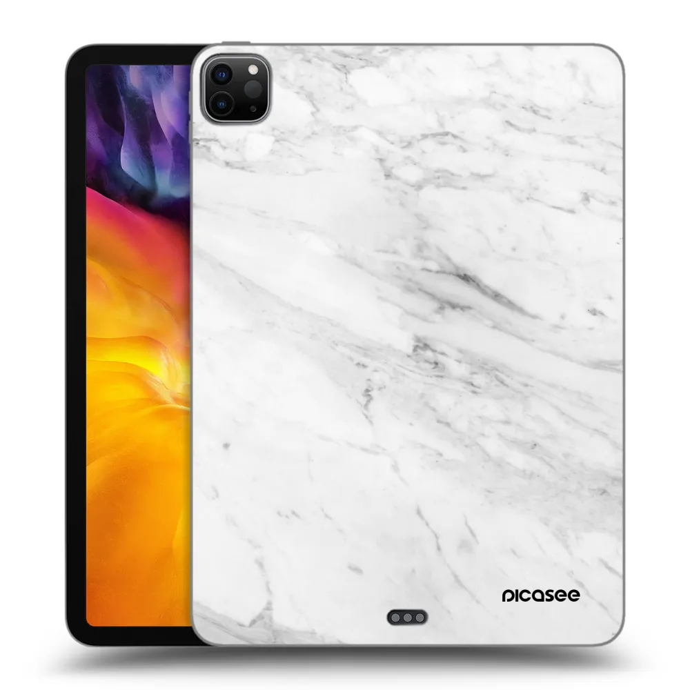 Picasee Μαύρη θήκη σιλικόνης για Apple iPad Pro 11" 2020 (2.gen) - White marble