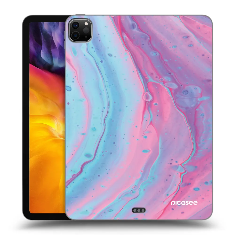 Picasee Μαύρη θήκη σιλικόνης για Apple iPad Pro 11" 2020 (2.gen) - Pink liquid